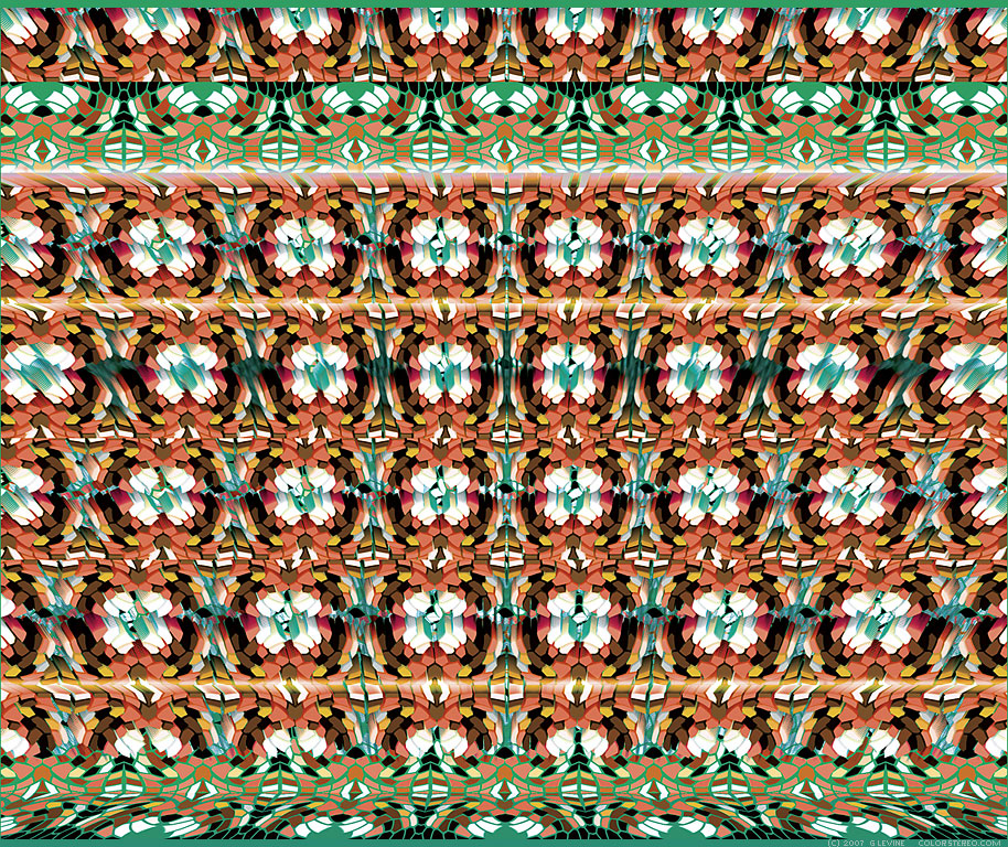 Stereogram by Gene Levine: Deco Balconies. Tags: , hidden 3D picture (SIRDS)