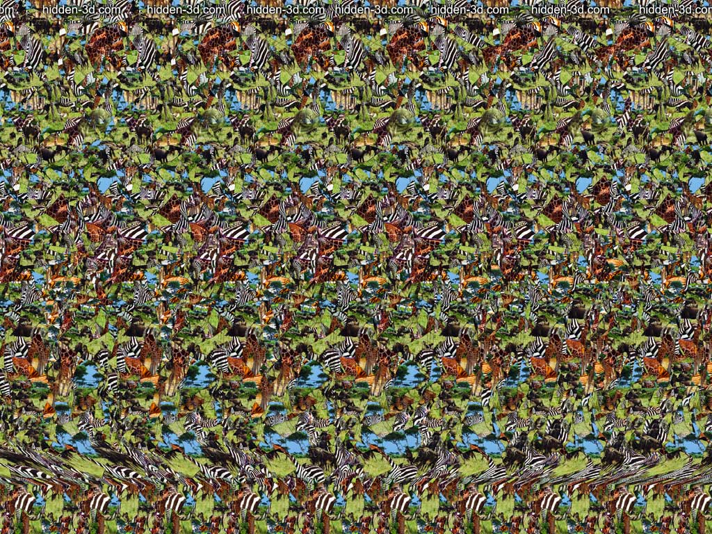 Stereogram by 3Dimka: Big Ears. Tags: elephant, hidden 3D picture (SIRDS)