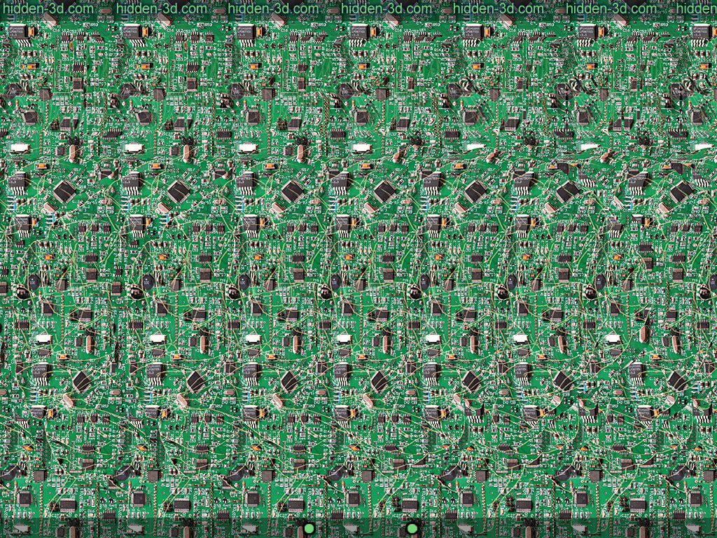 Stereogram by 3Dimka: Bio CPU. Tags: brain, chip, electronics, board, neural network, hidden 3D picture (SIRDS)