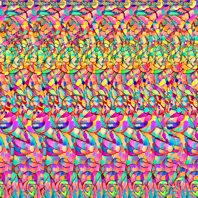 Stereogram by 3Dimka: Happy New Year!. Tags: rat 2020 glasses mouse, hidden 3D picture (SIRDS)