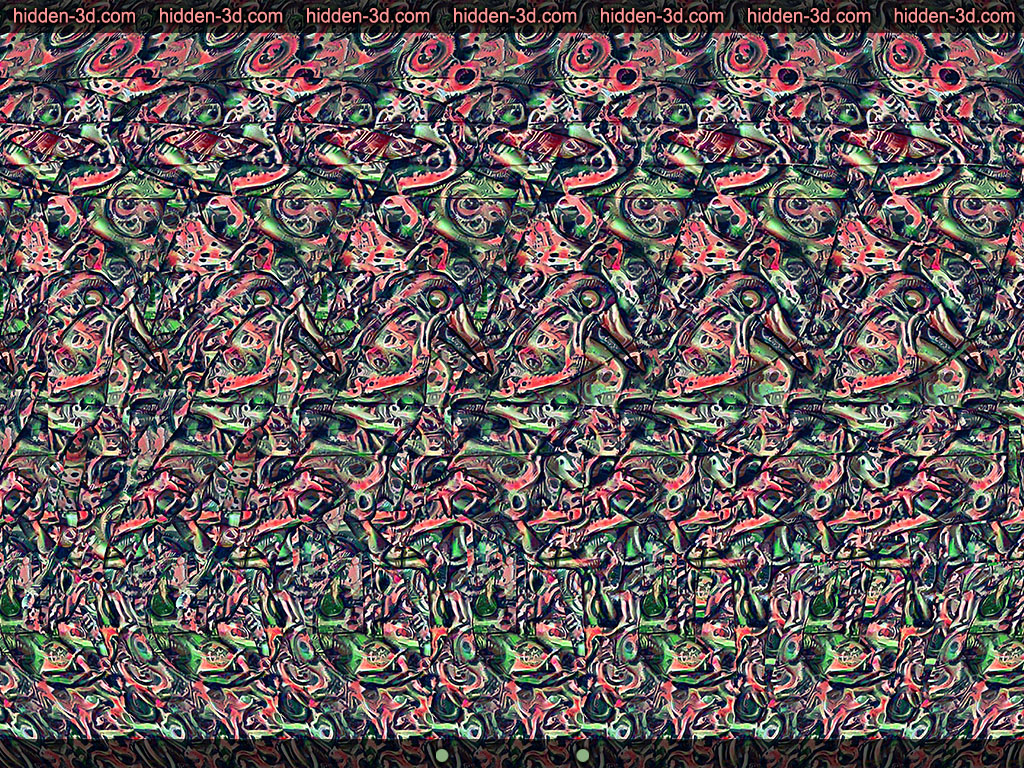 Stereogram by 3Dimka: Rare Performance. Tags: crow raven grand piano music show concert room ball balance ring hoop wings, hidden 3D picture (SIRDS)