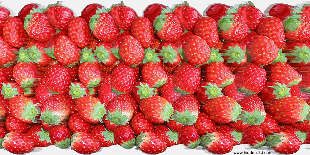 Stereogram by 3Dimka: Strawberry (Cross-eyed). Tags: crosseyed, hidden 3D picture (SIRDS)