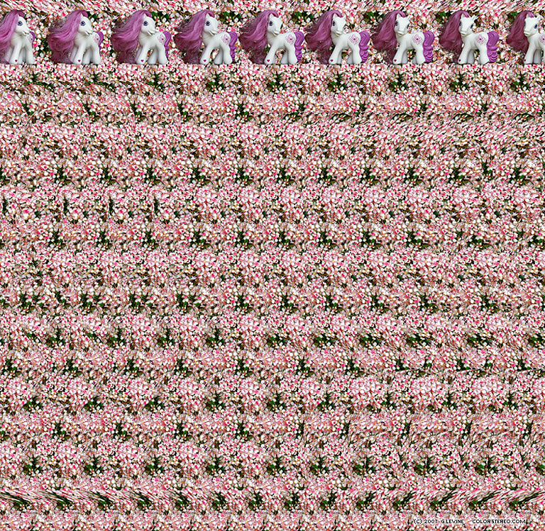 Stereogram by Gene Levine: Ponytail. Tags: , hidden 3D picture (SIRDS)