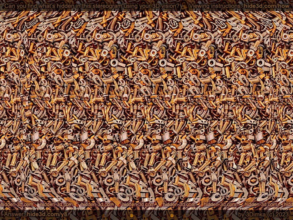 Stereogram by 3Dimka: Rusty. Tags: gun, war, peace, hidden 3D picture (SIRDS)