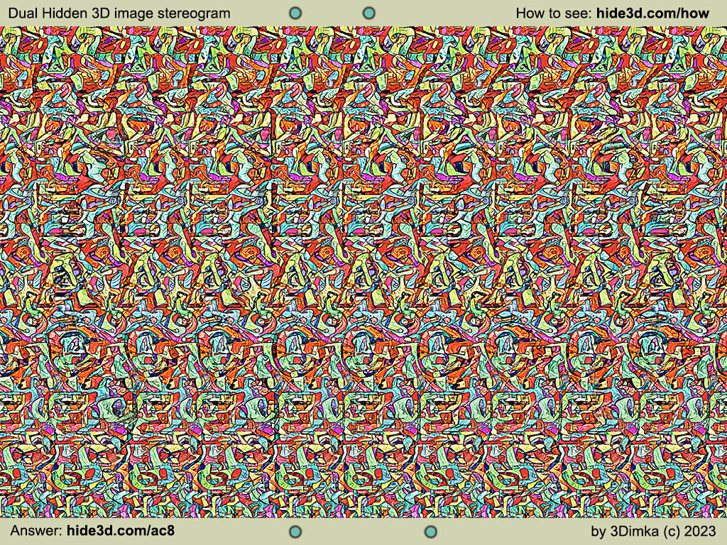 Stereogram by 3Dimka: Dual hidden sign. Tags: peace, hidden 3D picture (SIRDS)