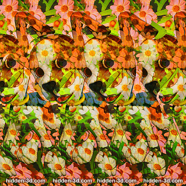 Stereogram by 3Dimka: Best Friend. Tags: dog puppy cartoon, hidden 3D picture (SIRDS)