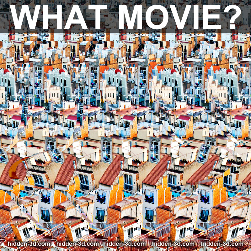 Stereogram by 3Dimka: Guess the movie. Tags: puzzle movie trivia, hidden 3D picture (SIRDS)