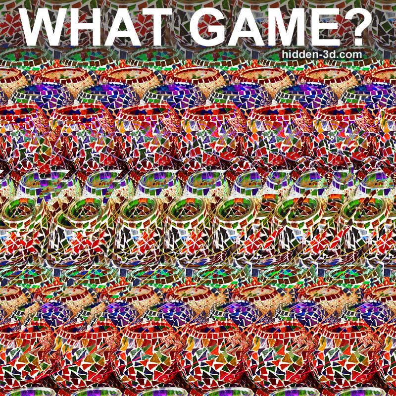 Stereogram by 3Dimka: Guess the Video Game. Tags: fruit ninja game sword apple, hidden 3D picture (SIRDS)