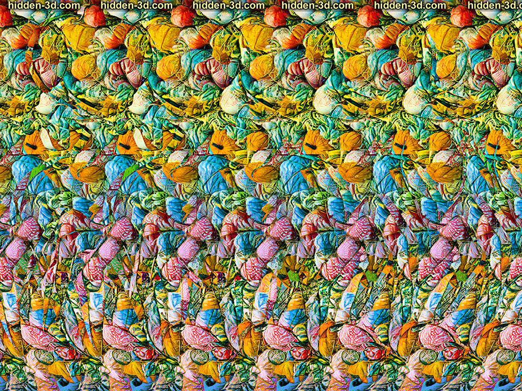 Stereogram by 3Dimka: October Night. Tags: halloween pumpkin spider skull spooky , hidden 3D picture (SIRDS)