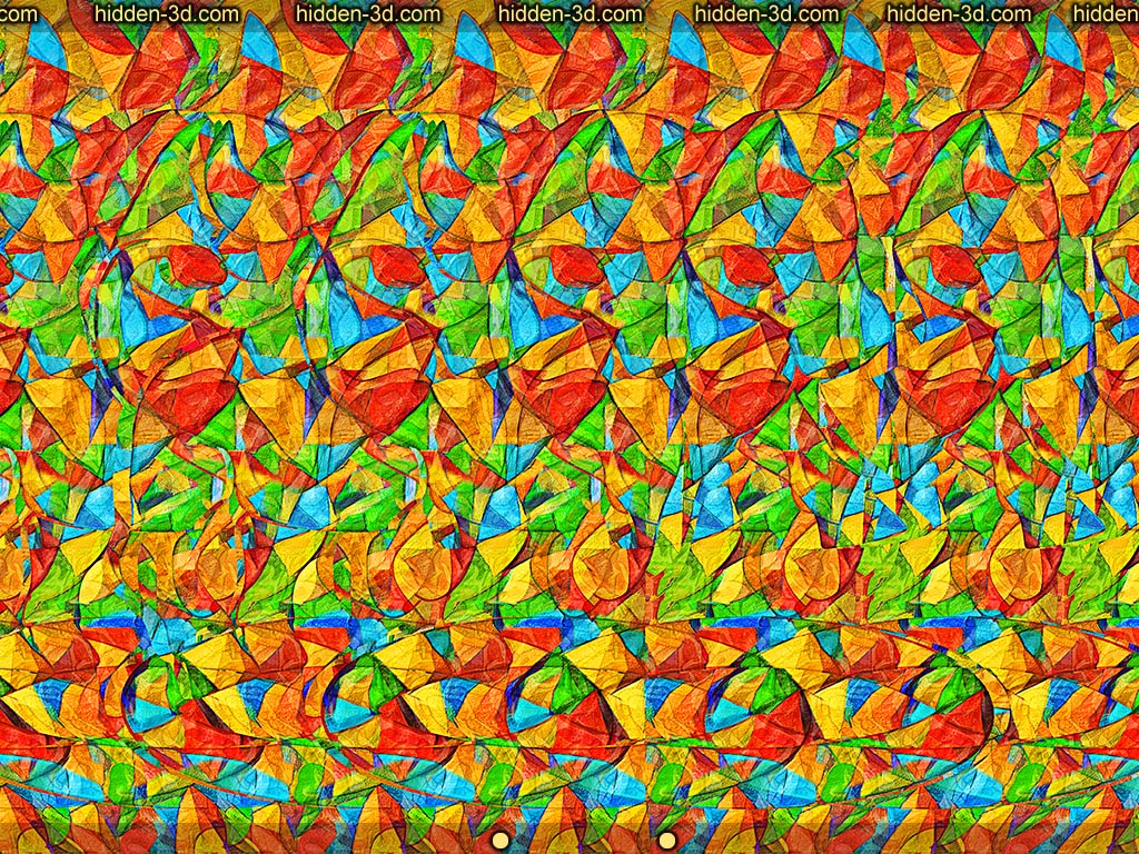 Stereogram by 3Dimka: EnteRing. Tags: bull ring cow jump horns, hidden 3D picture (SIRDS)