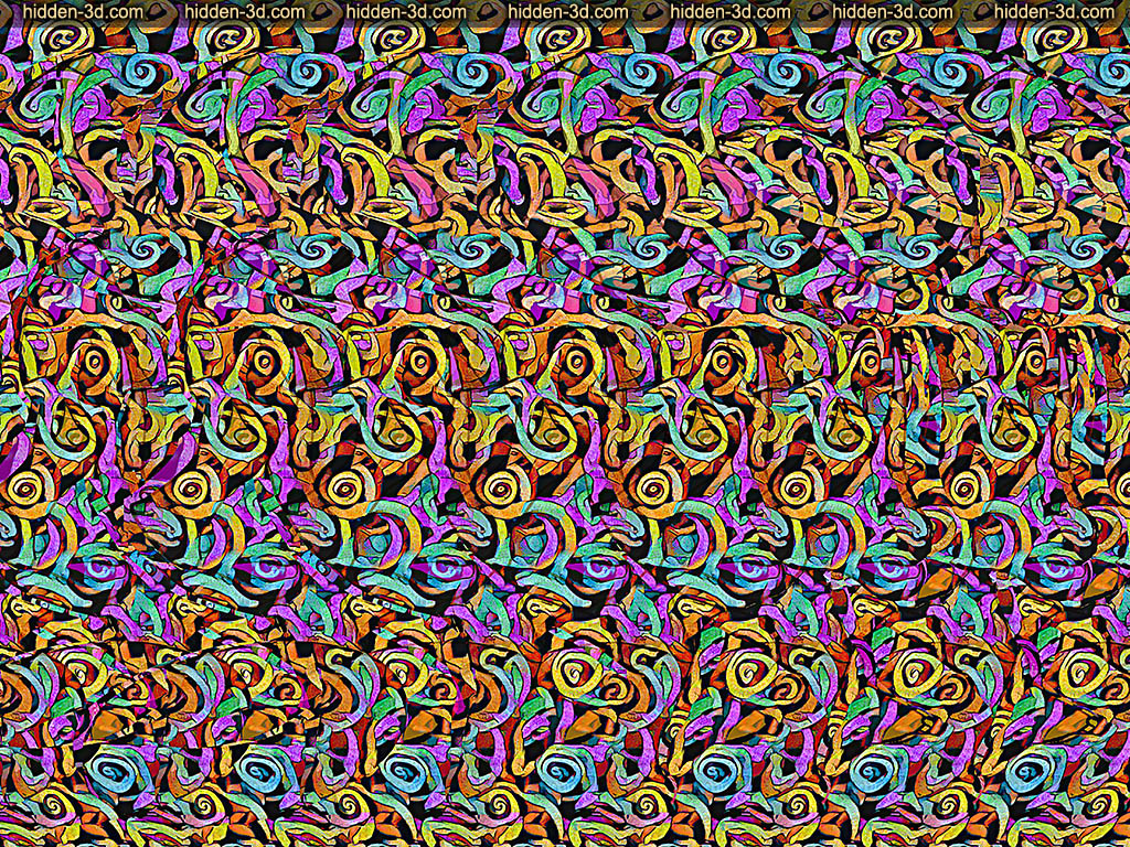 Stereogram by 3Dimka: Mighty Clumsiness. Tags: rhino hoop ring balloon awkward pop hole, hidden 3D picture (SIRDS)
