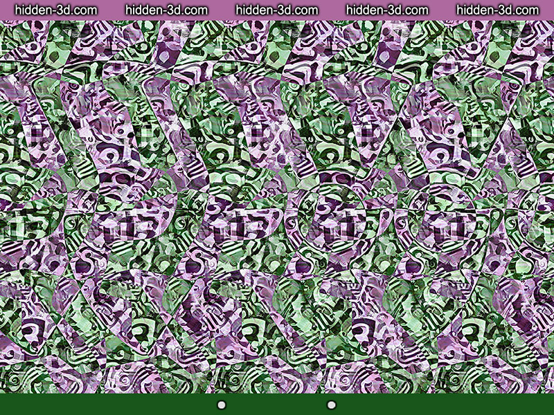 Stereogram by 3Dimka: Dangerous Experiment. Tags: nuclear atomic symbol sign, hidden 3D picture (SIRDS)
